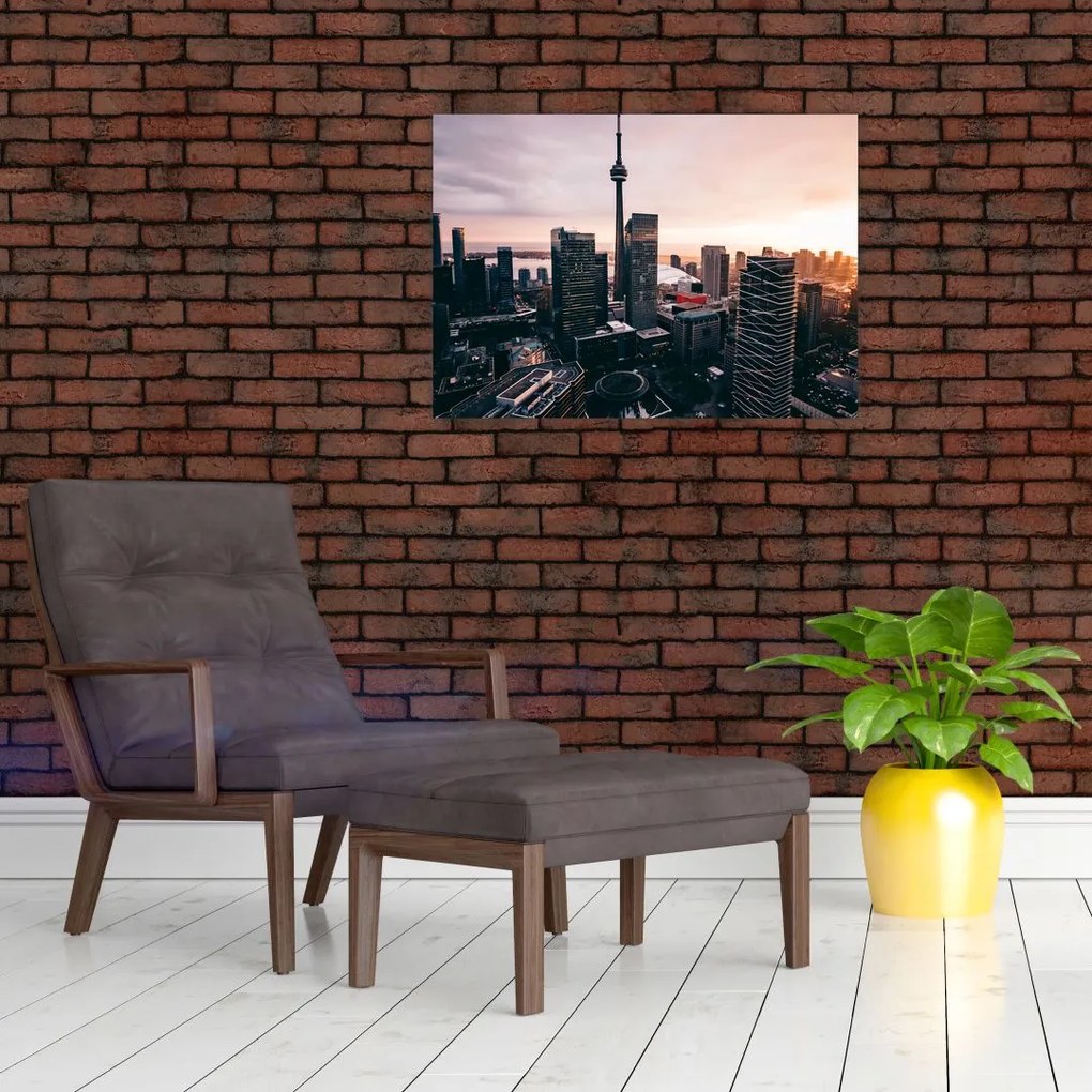 Obraz na szkle - Widok na centrum miasta (70x50 cm)