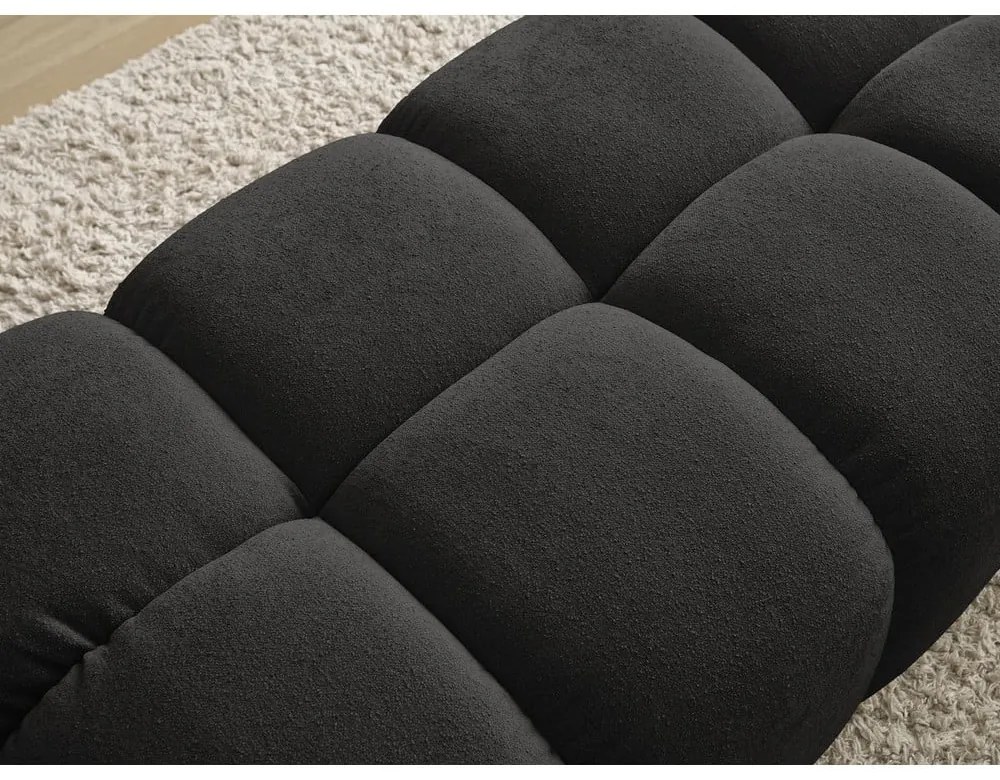 Czarny podnóżek z materiału bouclé Everest – Bobochic Paris