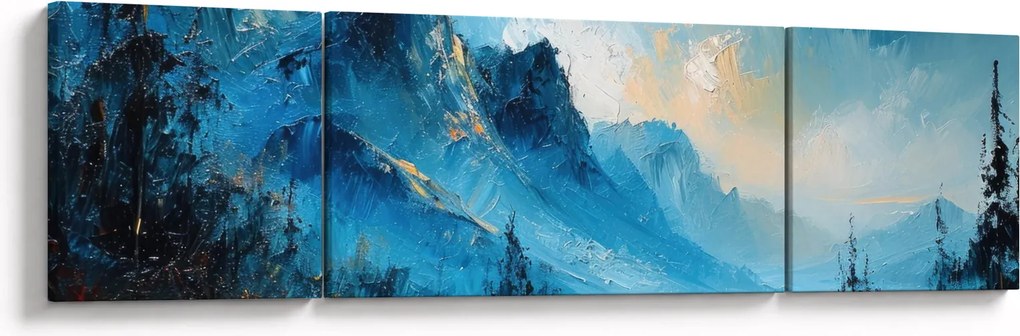 Obraz - Malowanie gór (170x50 cm)