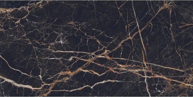 Mexen Orlo Black gres szkliwiony rekt. G1, płytka podłogowo-ścienna 120 x 60 cm, wysoki połysk - TL211-120-060-00