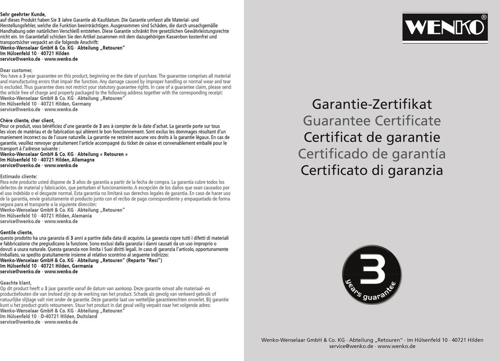 Słuchawka prysznicowa Young Line, Ø 11 cm, 5 strumieni, WENKO