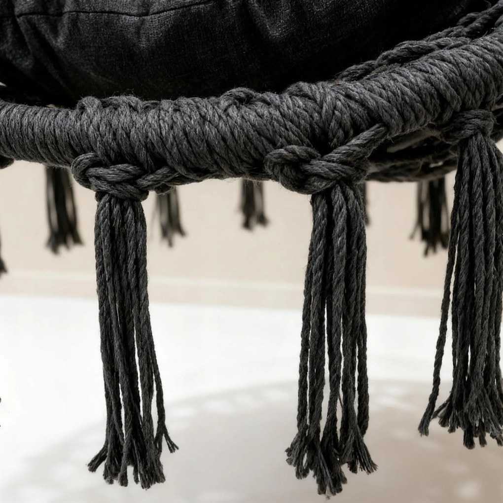 Fotel wiszący Nestio MAS-RHC-001, bocianie gniazdo do domu i ogrodu, kolor szary