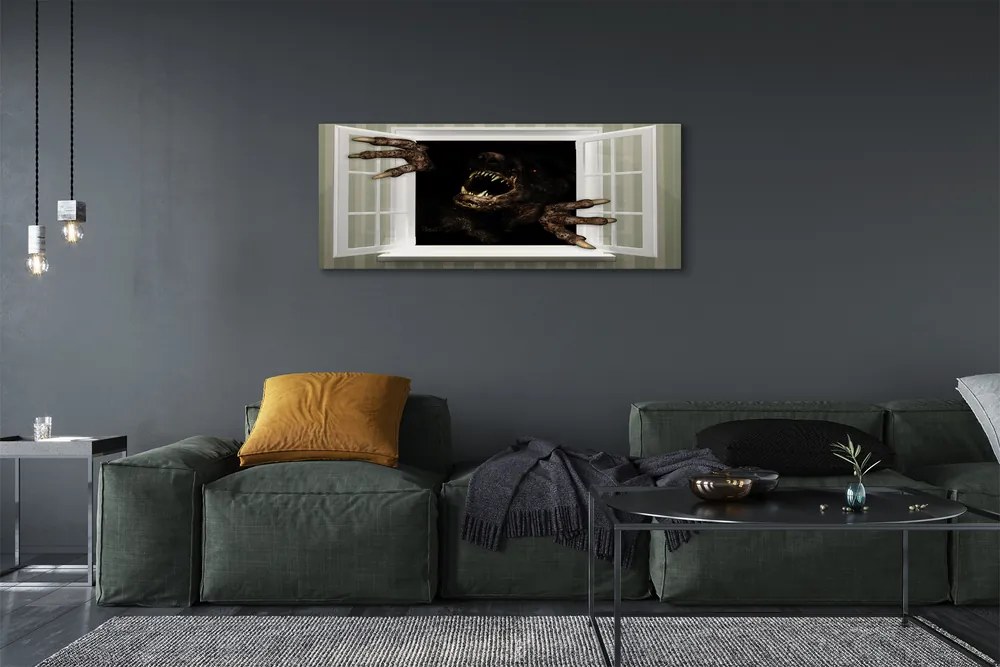 Obraz na płótnie Straszna Postać w Oknie