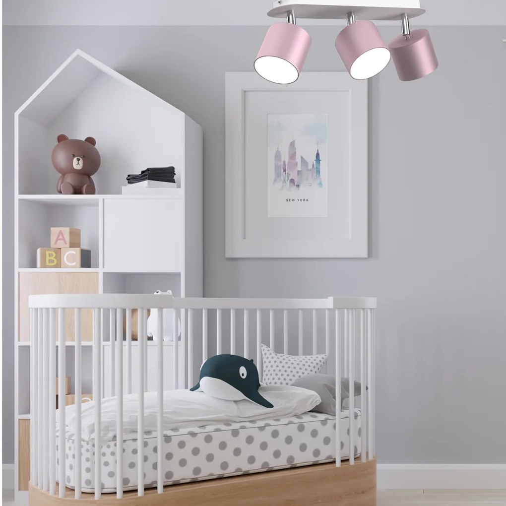 Lampa sufitowa DIXIE PINK 3xGX53, potrójna, na listwie, kierunkowa, różowa
