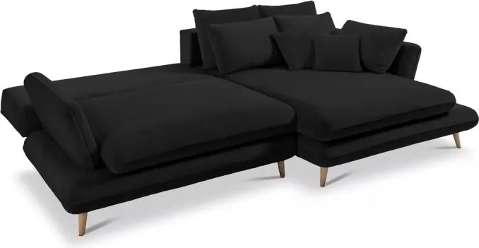 Narożnik MONTE Prawostronny z funkcją spania, pojemnikiem i poduszkami, Sorriso 01 Antracytowy WERSAL