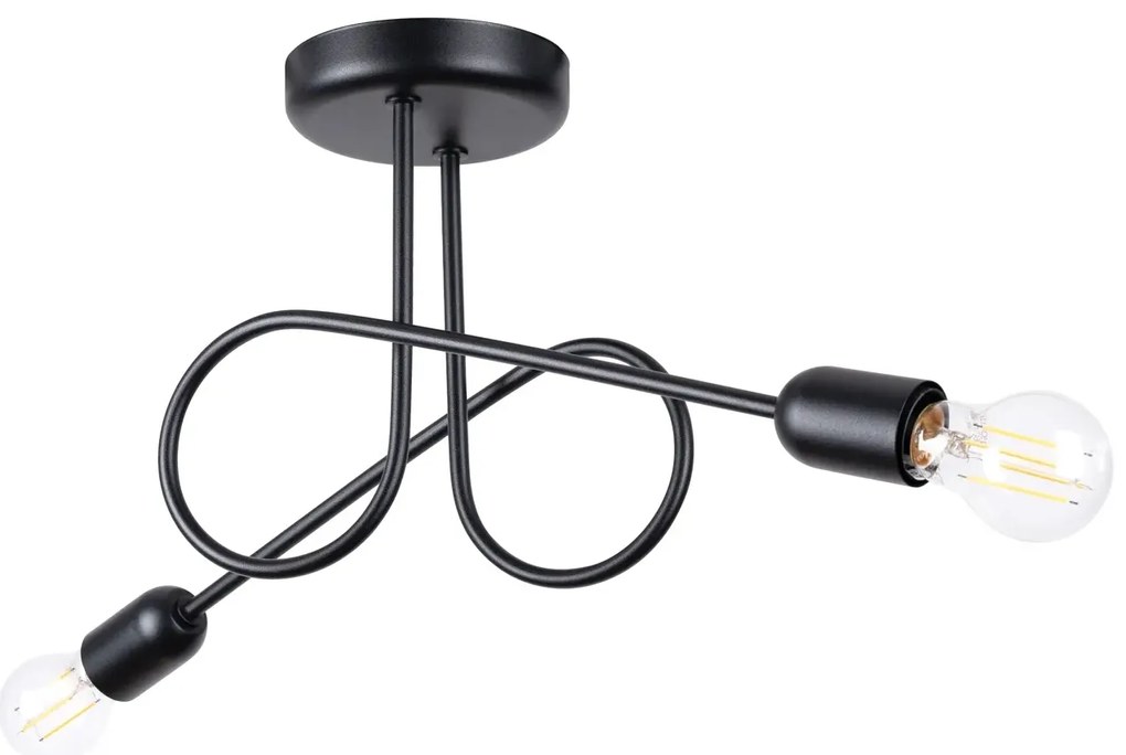 Żyrandol LOOP 2 czarny supeł SOLLUX  LIGHTING