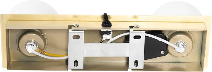 Lampa ścienna złota 28 cm IP44 2-punktowa z włącznikiem - Cederic