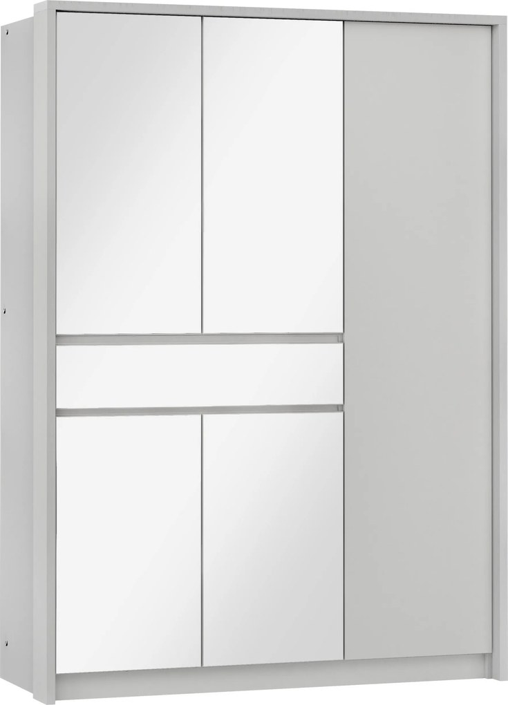 Szafa Przesuwna RUMBLE 151 cm z Lustrem Szafa Dwudrzwiowa Biała