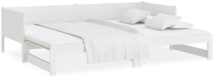 Białe łóżko rozsuwane sosnowe 2x(80x200) cm M8-T56