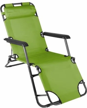 Składany leżak ogrodowy - zielony