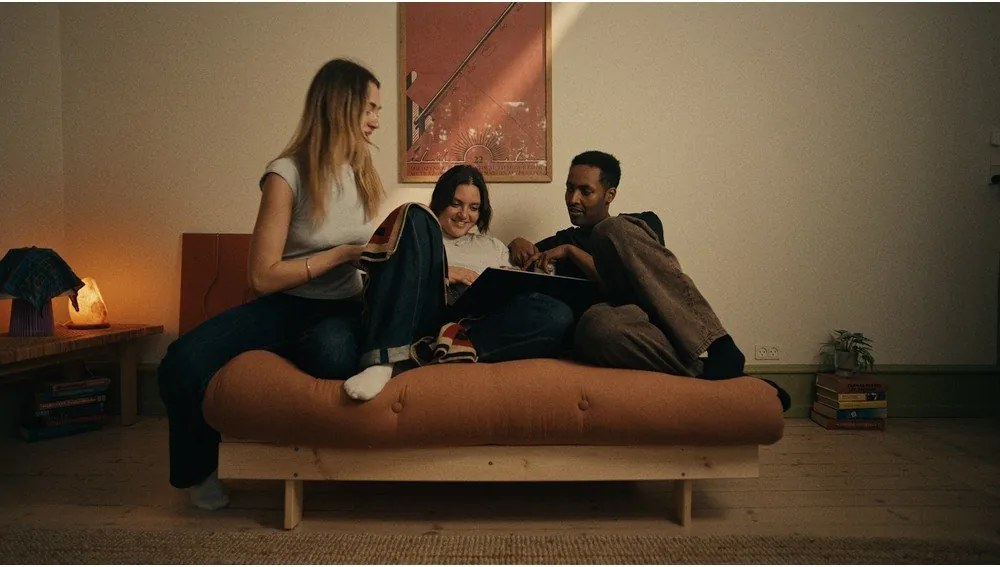 Ciemnoszara rozkładana sofa 140 cm Roots – Karup Design