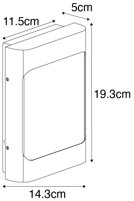 Designerska lampa ścienna zewnętrzna czarna z LED IP44 z czujnikiem zmierzchu - Khuvan