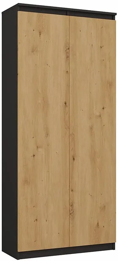 Zamykany regał z półkami antracyt + dąb artisan A4-W55
