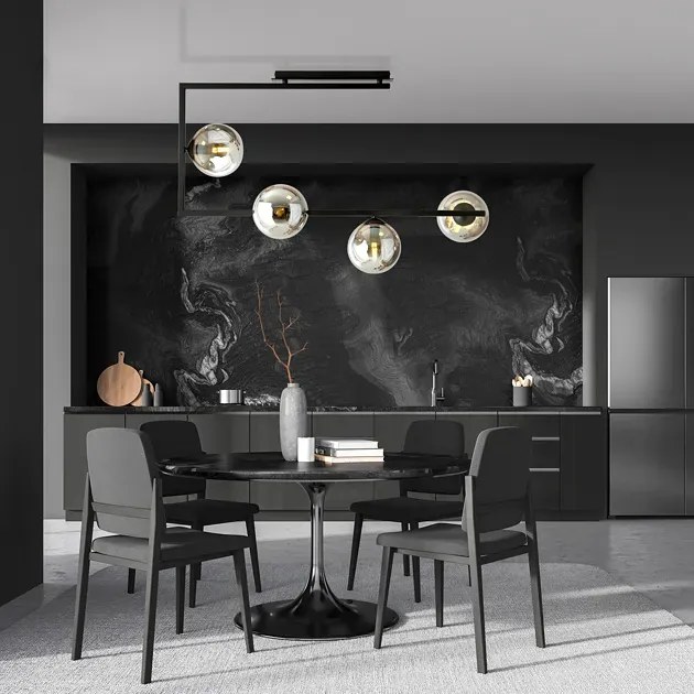 Industrialna lampa sufitowa z grafitowymi kloszami - D107-Solini
