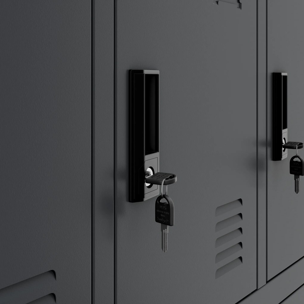 Szafka skrytkowa socjalna BHP metalowa MARCIN, 900 x 1850 x 400 mm, antracytowa