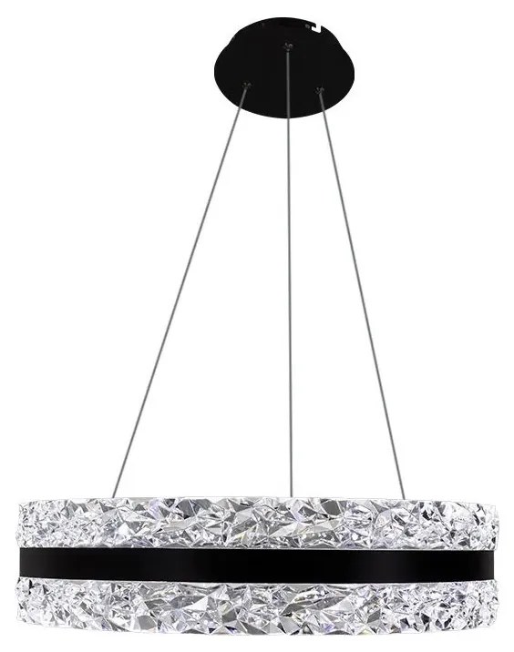 Lampa LED 80W 230V 3000-6500K czarna z pilotem, ściemnialna na linkę