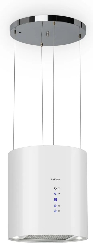 Klarstein Barett 35cm 521.8 m³/h Okap Wyspowy Biały