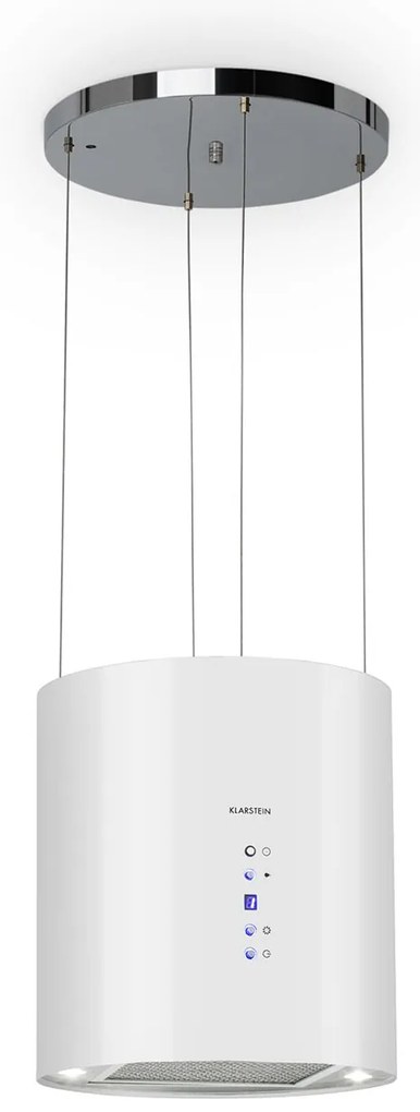 Klarstein Barett 35cm 522m³/h Okap Wyspowy Biały