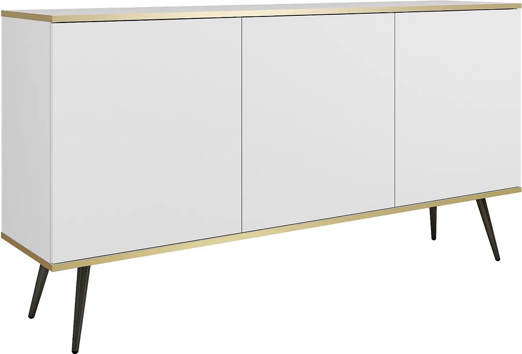 Komoda: biała, czarne nogi, 160 x 85 x 39 cm