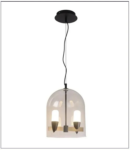 Czarna lampa wisząca dwa ptaki - V032 F0-P55