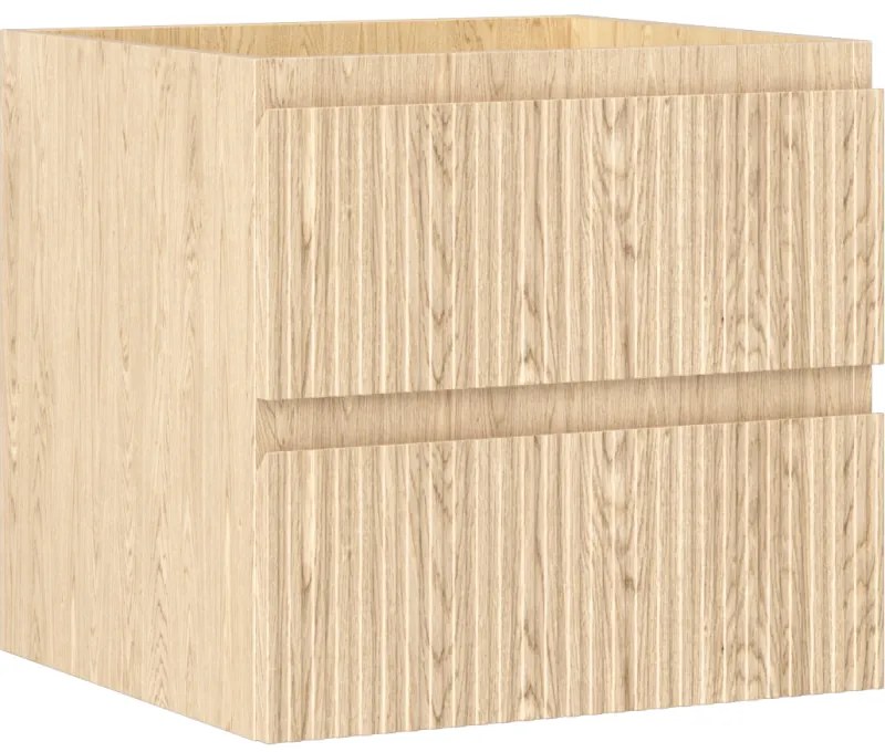 Mexen Rivel szafka łazienkowa podumywalkowa 50 cm, 2 szuflady, ryflowana , dąb - 91A20-05047-2-BFF81