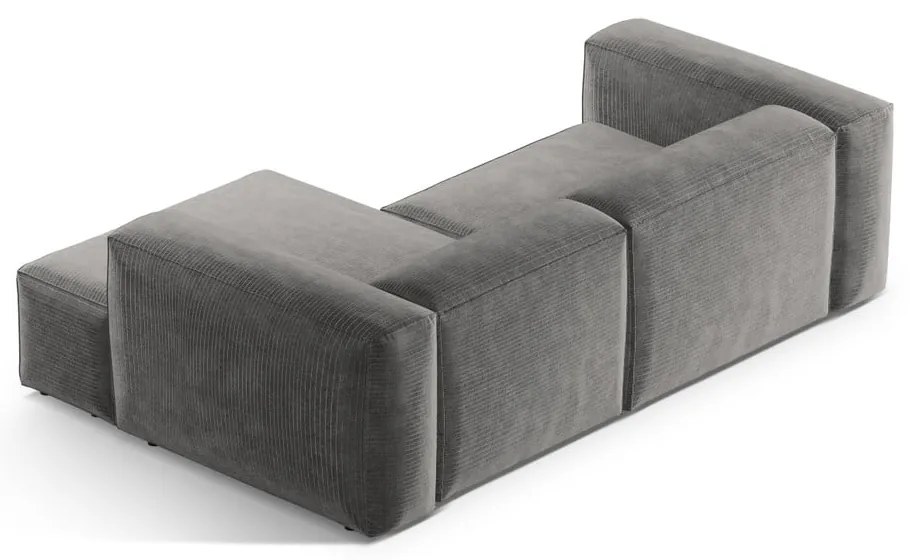 Jasnoszary sztruksowy narożnik (prawostronny/z szezlongiem) Bergano – Cosmopolitan Design