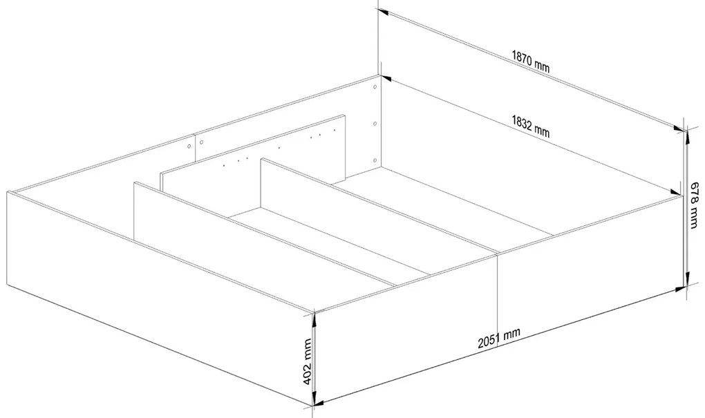 Białe łóżko z podnoszonym stelażem 180x200 C3-W64
