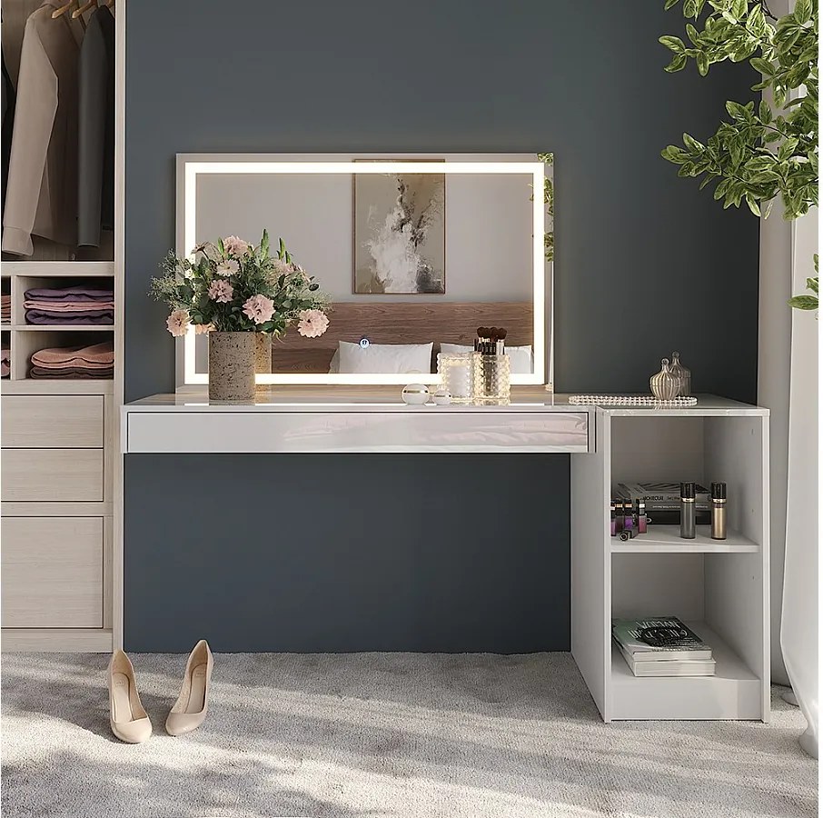 Stół toaletowy biały 120x40.1x12 sherry