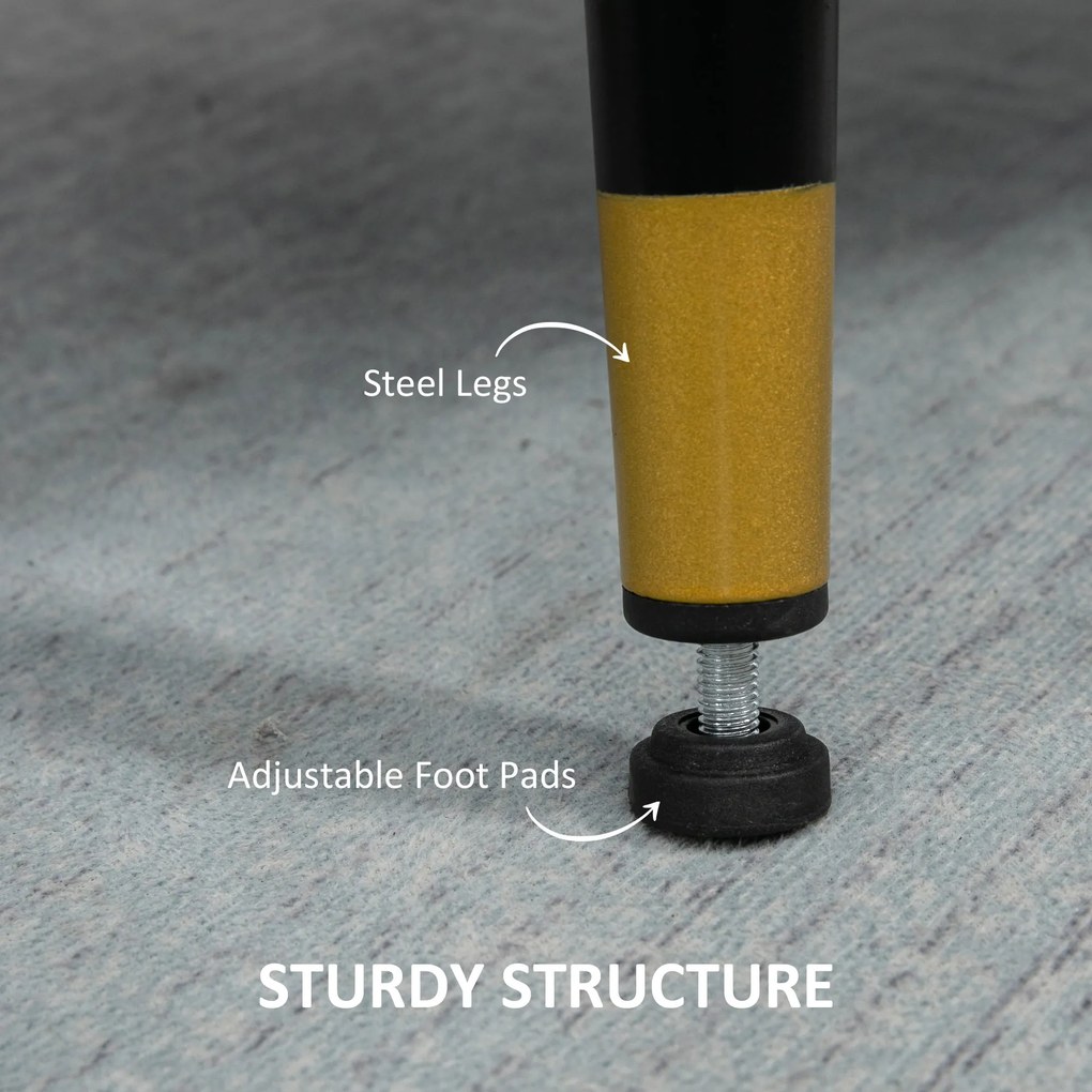 HOMCOM Fotel akcentowy z pikowaniem, fotel wypoczynkowy, zdejmowane poduszki, czarny + złoty + granatowy