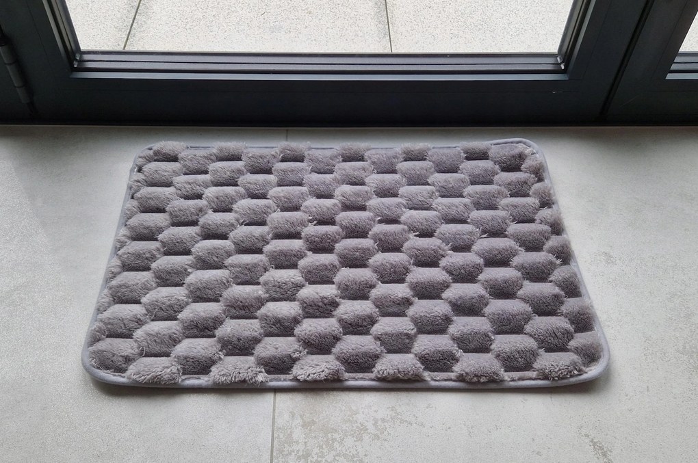 Dywanik antypoślizgowy Szary 40x60 cm Dekoracyjny gumowy spód uniwersalny