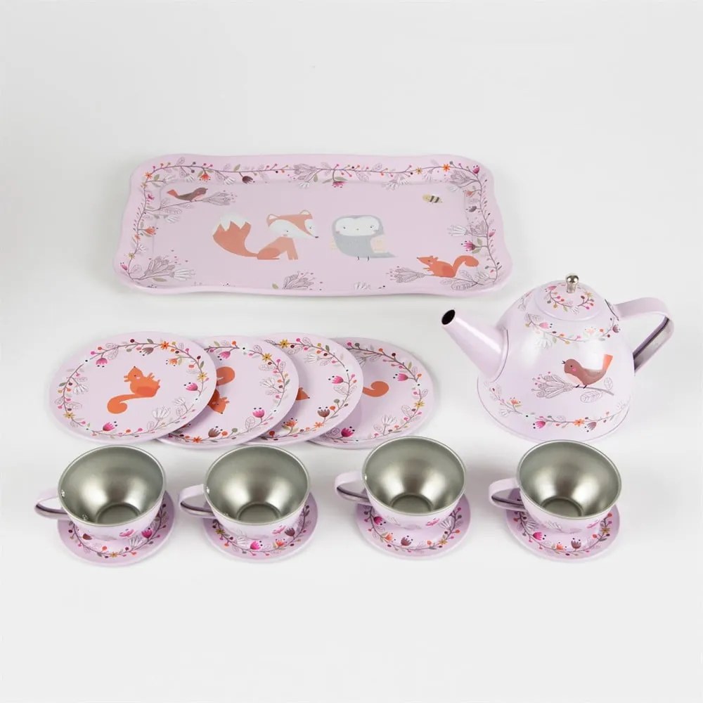 Różowy dziecięcy kuferek piknikowy Sass &amp; Belle Woodland Friends