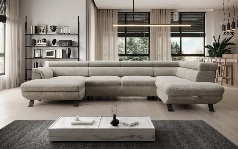 Narożnik RAVEN XL wolnostojący z funkcją spania tkanina Artico 37431 Nata WERSAL