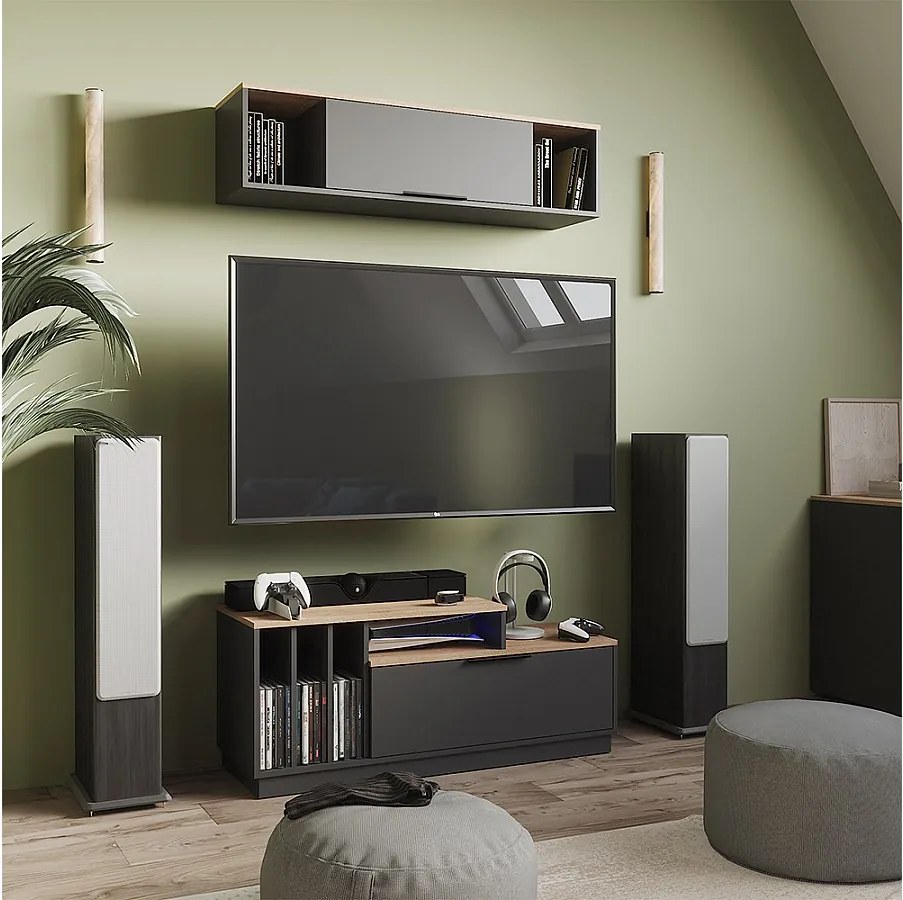 Lowboard antracyt/sonoma 120x40x49.9 betti