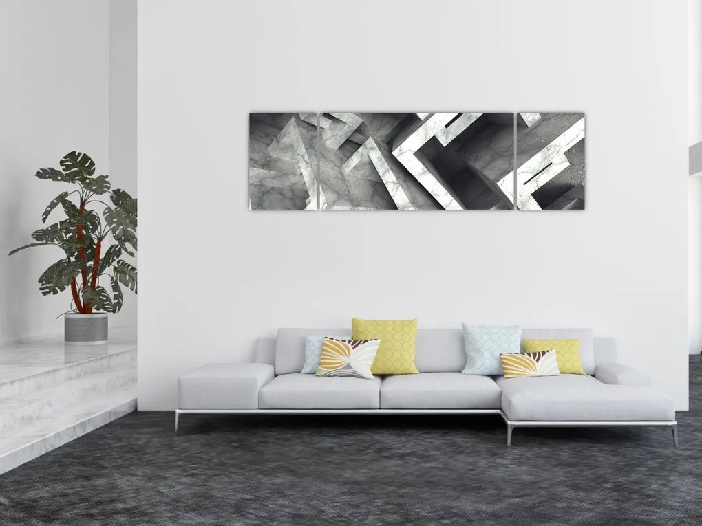 Abstrakcyjny obraz kostek (170x50 cm)