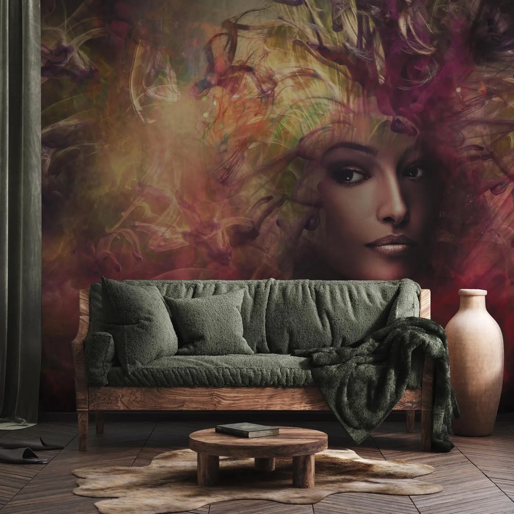Fototapeta - Kobieta w dymie (196x136 cm)