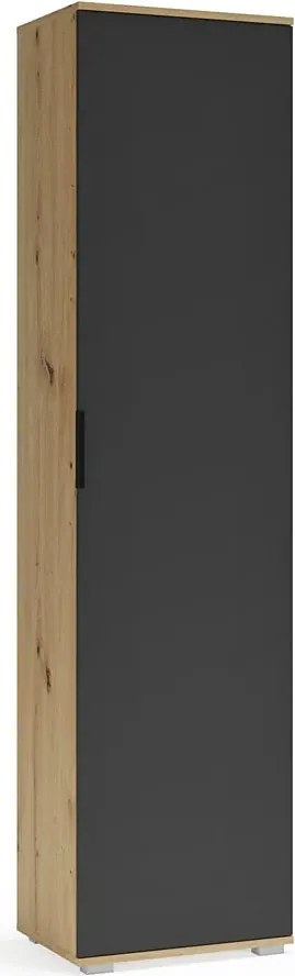 Szafa wąska dąb artisan + antracyt P8-D68