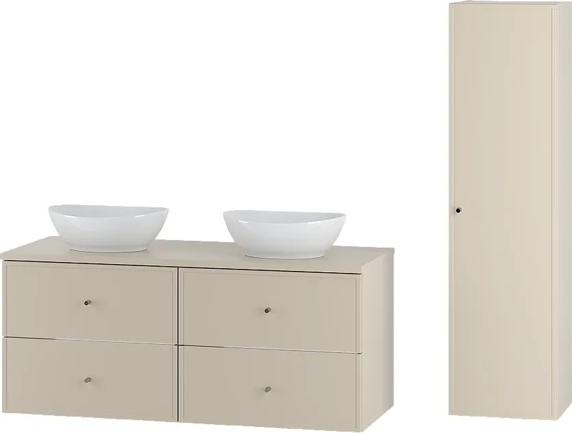 Kaszmirowy Zestaw do Łazienki 120cm Szafka Blat Umywalka Słupek Słupek Marco