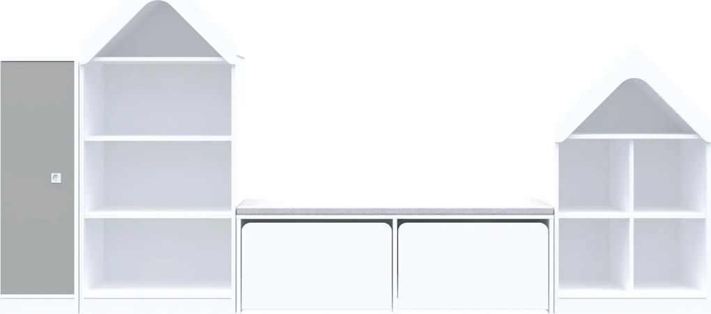 Zestaw mebli przedszkolnych Blox Colours 12, front jasnoszary