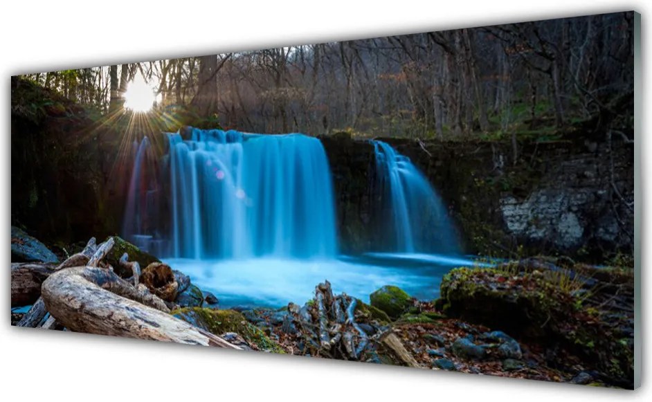 Obraz Akrylowy Słońce Wodospad Natura