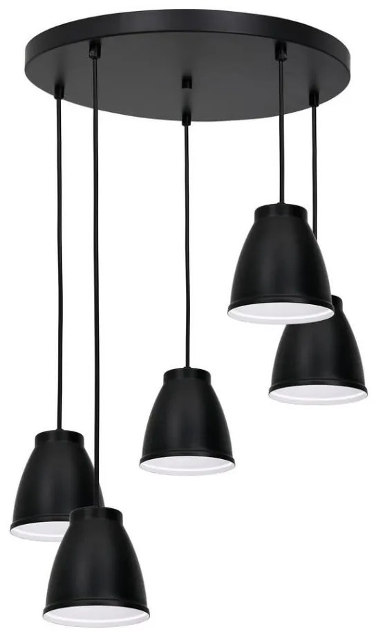 Lampa wisząca CARYON 5xE14/60W/230V czarna, na linkach