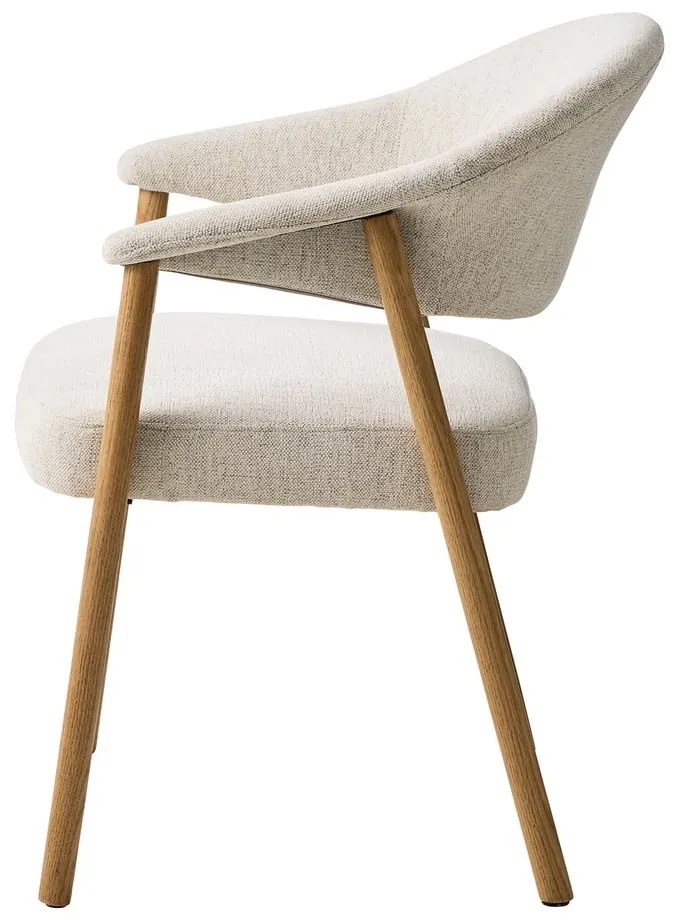 Kremowe krzesła z litego drewna dębowego z podłokietnikami zestaw 2 szt. Elk – Unique Furniture