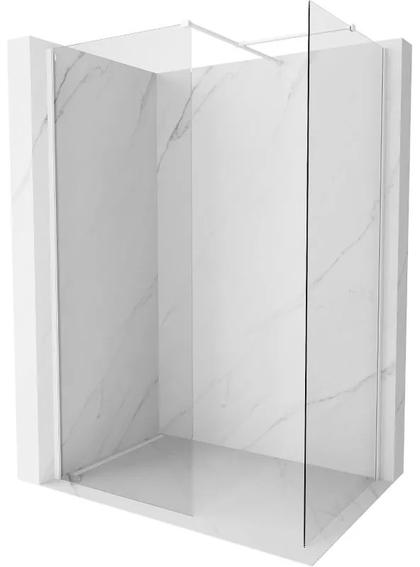 Mexen Kioto-X ścianka prysznicowa Walk-in 130 x 80 cm, transparent 10 mm, biała - 800-130-202-20-00-080-X