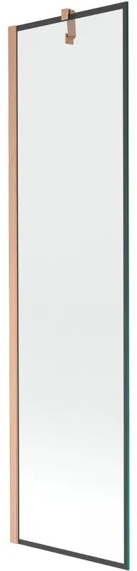Mexen Next parawan nawannowy 1-skrzydłowy 50 x 150 cm, czarna ramka, miedź szczotkowana - 895-050-000-00-70-65