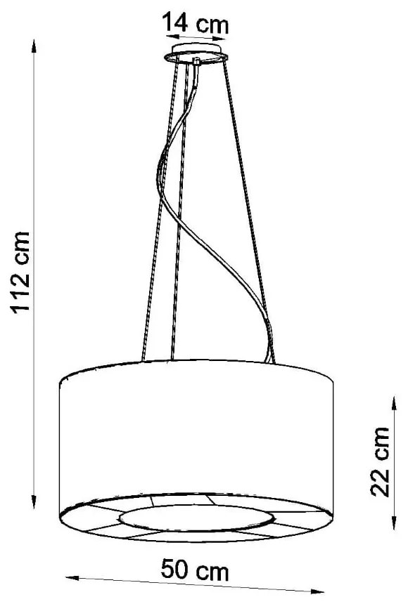 Czarna lampa wisząca z tekstylnym kloszem ø 50 cm Galata – Nice Lamps
