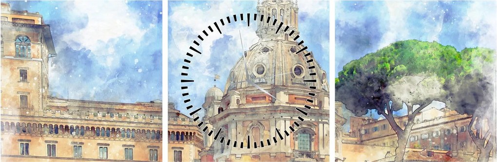 Obraz - Kościół Santa Maria di Loreto, Rzym, Włochy (z zegarem) (90x30 cm)