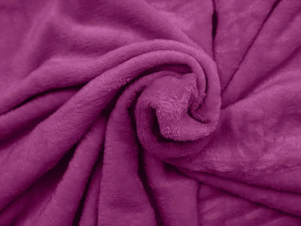 Purpurowy koc z mikropluszu VIOLET, 150x200 cm