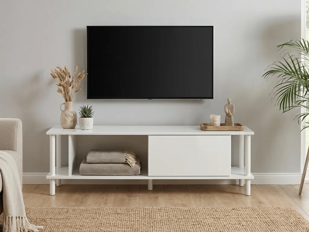 PROMOCJA Stolik RTV PARIS 150 cm, biały II. jakość