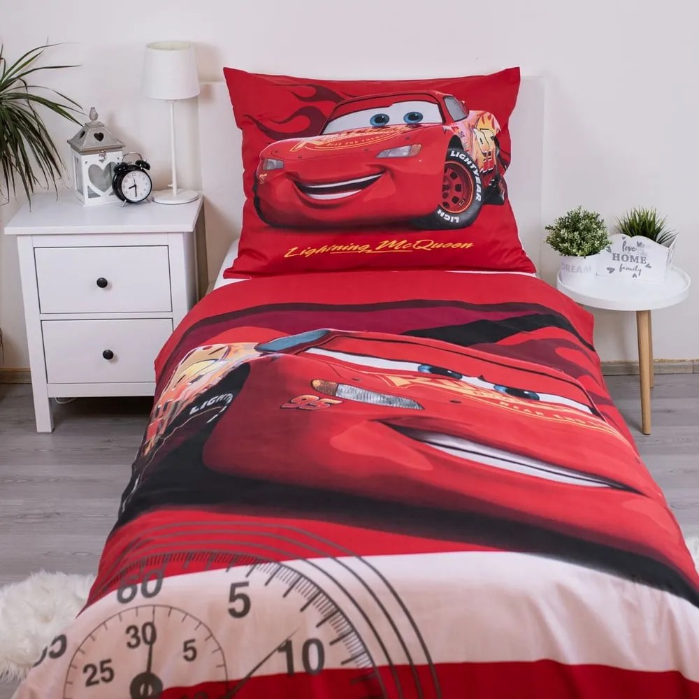 Czerwona bawełniana pościel dziecięca jednoosobowa 140x200 cm Cars "Legend" – Jerry Fabrics