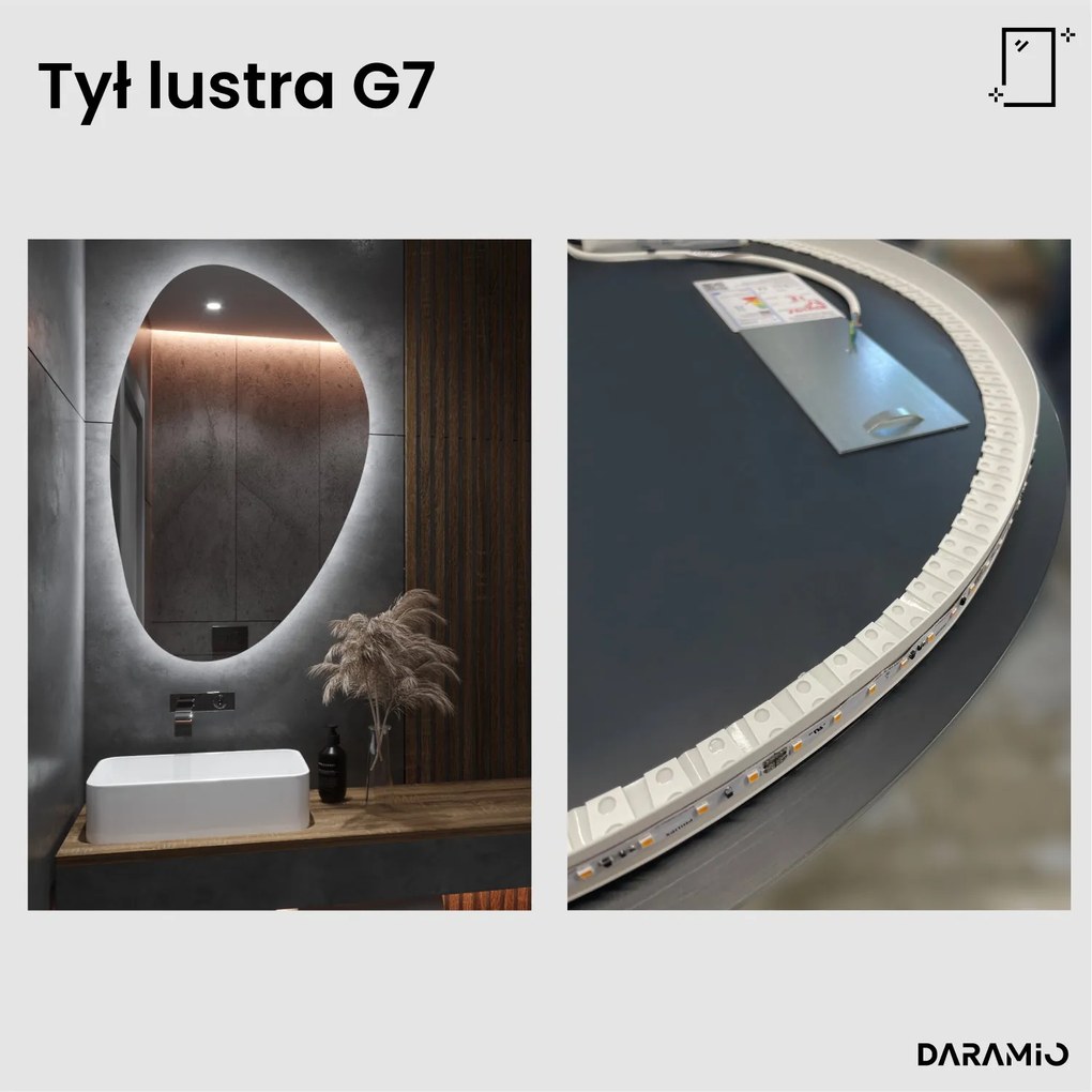 Lustro łazienkowe LED w kształcie kamienia G7