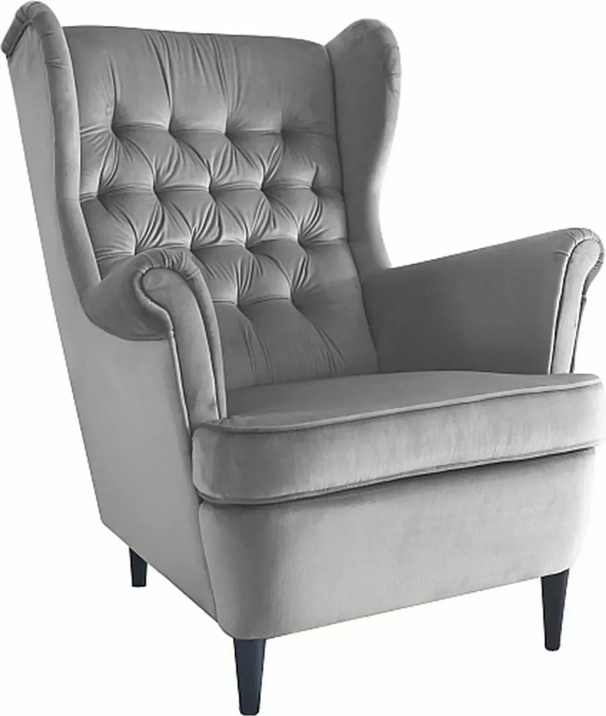 Elegancki pikowany fotel Harry Velvet Signal